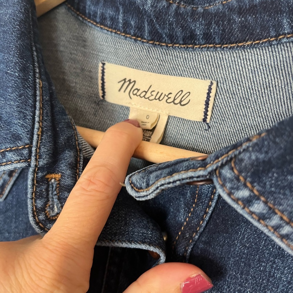 Madewell Denim Shirt Dress Size 0 | Button Front Western Utility Jean Dress - Picture 4 of 9